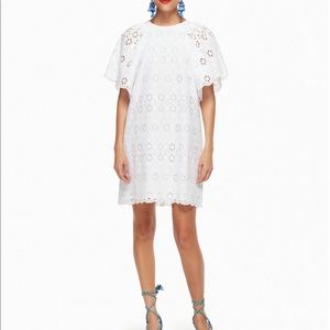KATE SPADE NEW YORK,SIZE M EYELET SHIFT WHITE DRESS